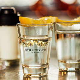 Anpassningsbar Guld Mustache Shot Glass for Groom'