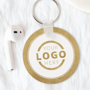 Anpassningsbar Guld PR Business Logotyp Branded Nyckelring