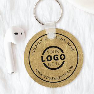 Anpassningsbar Guld PR Business Logotyp Branded Nyckelring