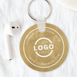 Anpassningsbar Guld PR Business Logotyp Branded Nyckelring