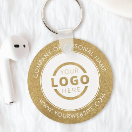 Anpassningsbar Guld PR Business Logotyp Branded Nyckelring