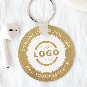 Anpassningsbar Guld PR Business Logotyp Branded Nyckelring