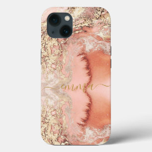 Anpassningsbar Guld Ro Rosa Marble Cell Mobil 11 1