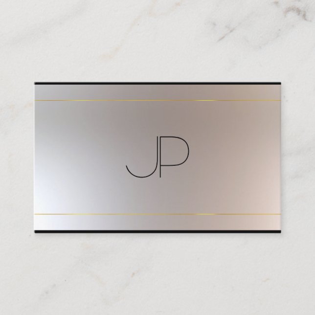 Anpassningsbar Guld Silver ser modern Elegant i Mo Visitkort (Framsida)