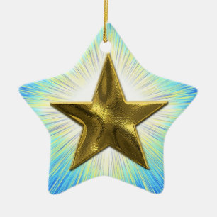 Anpassningsbar Guld Star Ornament