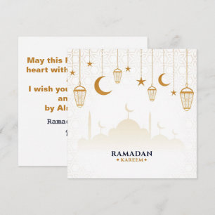 anpassningsbar Guld Stars,Crescent måne Ramadan ka Julkort
