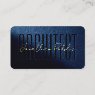 Anpassningsbar Guld textskript Namn Luxury Blue Ar Visitkort