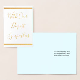 Anpassningsbar Guldkondoleanser Folierat Kort