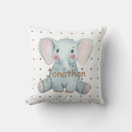 Anpassningsbar, gullig elefant polka dots, barnblå kudde