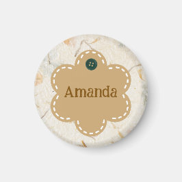 Anpassningsbar gullig ört brun gräns i blommigt fo magnet