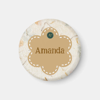 Anpassningsbar gullig ört brun gräns i blommigt fo magnet