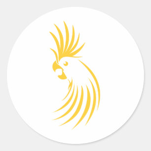Anpassningsbar Gult Cockatoo Logotyp Runt Klistermärke