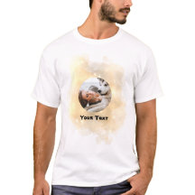 Anpassningsbar Gult Foto och text T-Shirt