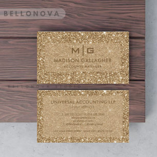 Anpassningsbar Gult Guld Glitter Professionell Visitkort