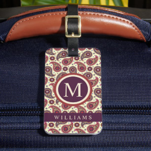Anpassningsbar Gult Lila Brown Red Paisley Mönster Bagagebricka