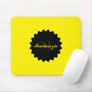Anpassningsbar Gult Mouse Pad med Namn och Initial Musmatta