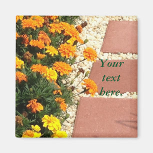 Anpassningsbar Gult Orange Marigold Flowers Magnet