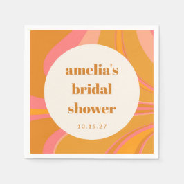 Anpassningsbar Gult Orange Rosa Marble Möhippa Pappersservett