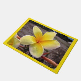 Anpassningsbar Gult Plumeria - Frangipani Door Mat