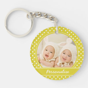 Anpassningsbar Gult Polka Dot Photo Personlig