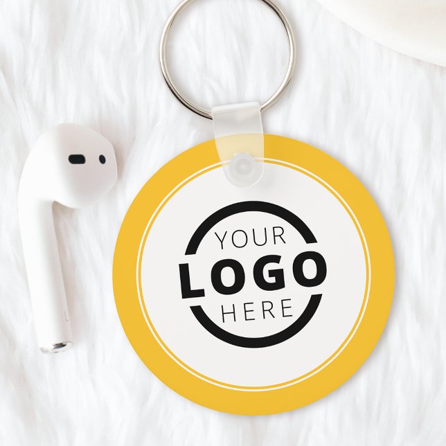 Anpassningsbar Gult Promotional Business Logotyp B Nyckelring (Skapare uppladdad)