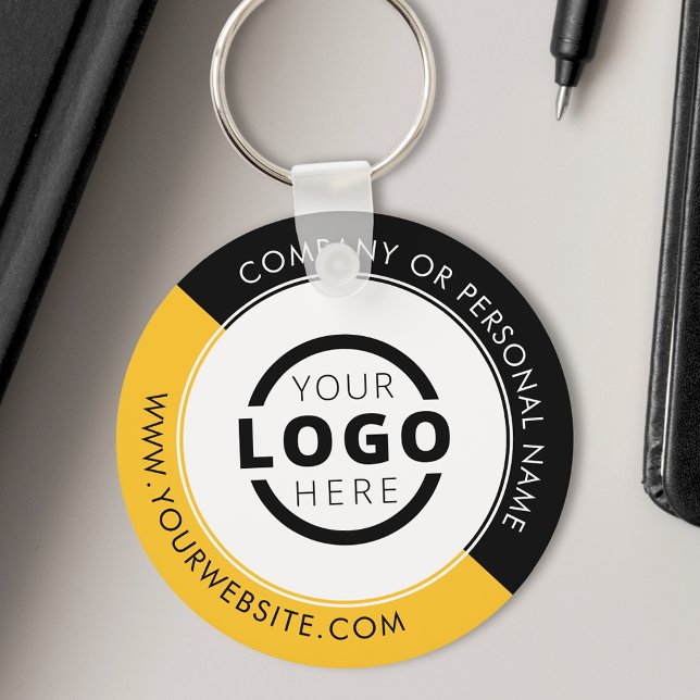 Anpassningsbar Gult Promotional Business Logotyp B Nyckelring (Skapare uppladdad)
