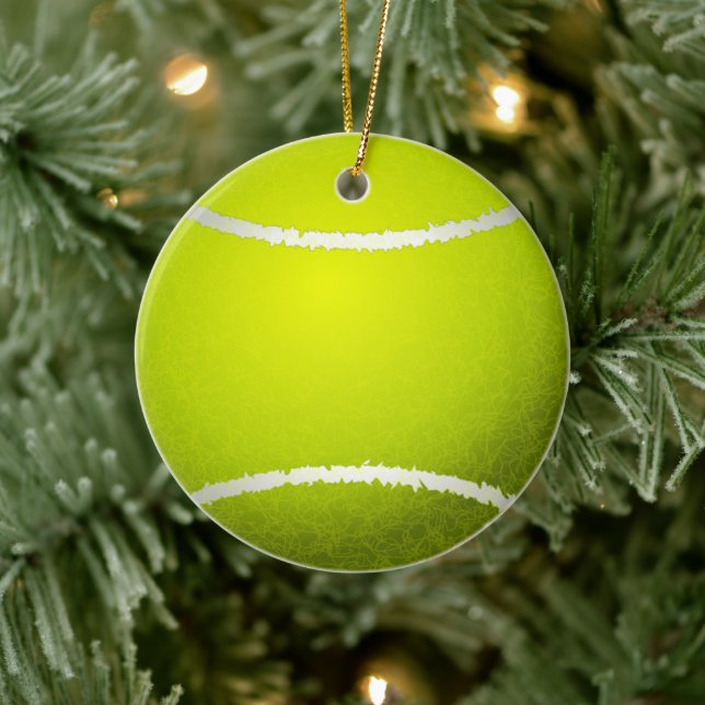 Anpassningsbar Gult Tennis Boll Ceramic Ornament (Träd)