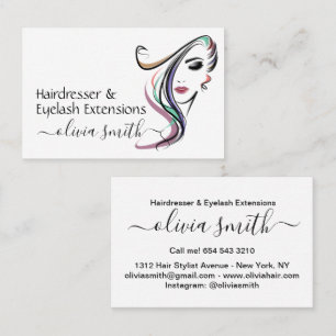 Anpassningsbar Hairdresser & Eyelash Extensions Visitkort