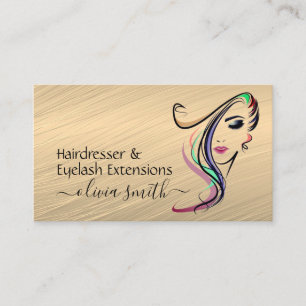 Anpassningsbar Hairdresser & Eyelash Extensions Visitkort