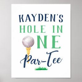 Anpassningsbar Hål i ett Golf Birthday-tecken Poster