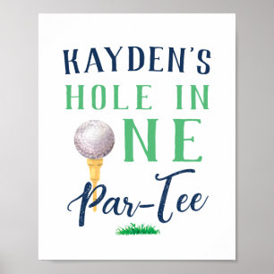 Anpassningsbar Hål i ett Golf Birthday-tecken Poster