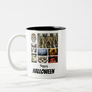 Anpassningsbar Halloween 8 fotokollage Två-Tonad Mugg