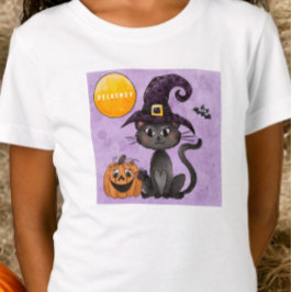 Anpassningsbar Halloween Black Cat Pumpkin T Shirt
