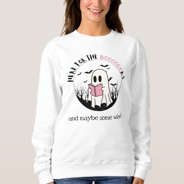 Anpassningsbar Halloween Bok Älskare Ghost T Shirt (Framsida)
