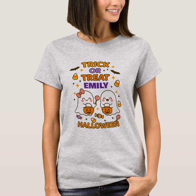 Anpassningsbar Halloween Breakfast Buddies T-Shirt (Framsida)