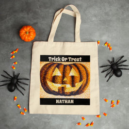 Anpassningsbar Halloween Bus eller godis Pumpkin T Tygkasse