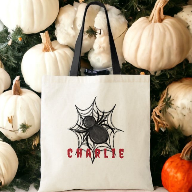 Anpassningsbar Halloween Bus eller godis Spindelnä Tygkasse (Skapare uppladdad)