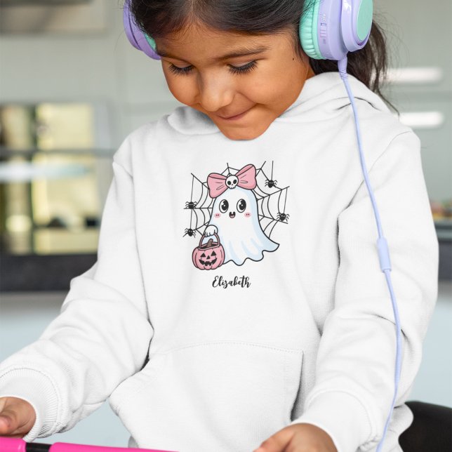 Anpassningsbar Halloween Cute Ghost Girls Sweatshi T Shirt (Skapare uppladdad)