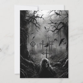Anpassningsbar Halloween fest Gothic Cemetery Grav Inbjudningar