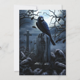 Anpassningsbar Halloween fest Gothic Raven Graveya Inbjudningar