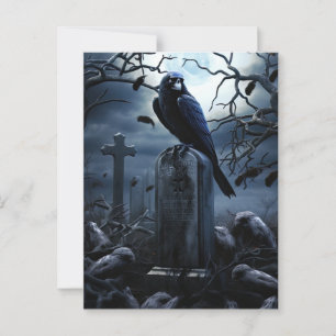 Anpassningsbar Halloween fest Gothic Raven Graveya Vykort