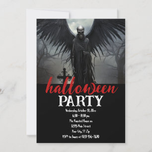 Anpassningsbar Halloween fest Gothic Skeleton Grav Inbjudningar
