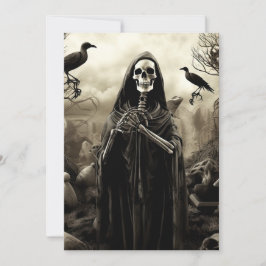 Anpassningsbar Halloween fest Gothic Skeleton Grav Inbjudningar