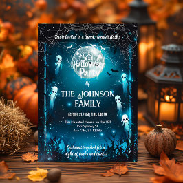 Anpassningsbar Halloween fest med Spöken och Skele Inbjudningar