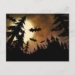 Anpassningsbar Halloween Fladdermöss, Castle och M Vykort