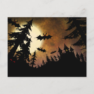 Anpassningsbar Halloween Fladdermöss, Castle och M Vykort