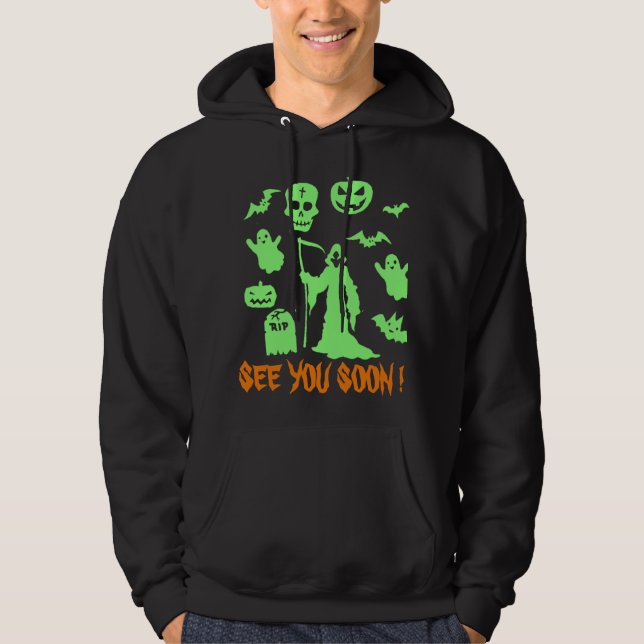 Anpassningsbar Halloween Grim Reaper Pun See You S Hoodie (Framsida)