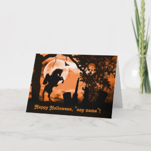 Anpassningsbar Halloween Headless Horseman Roligt Kort