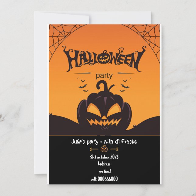 Anpassningsbar halloween-inbjudan för halloween fe inbjudningar (Framsida)