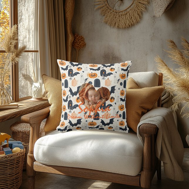 Anpassningsbar Halloween Kid's Pillow: Namn & Moti Kudde (Skapare uppladdad)